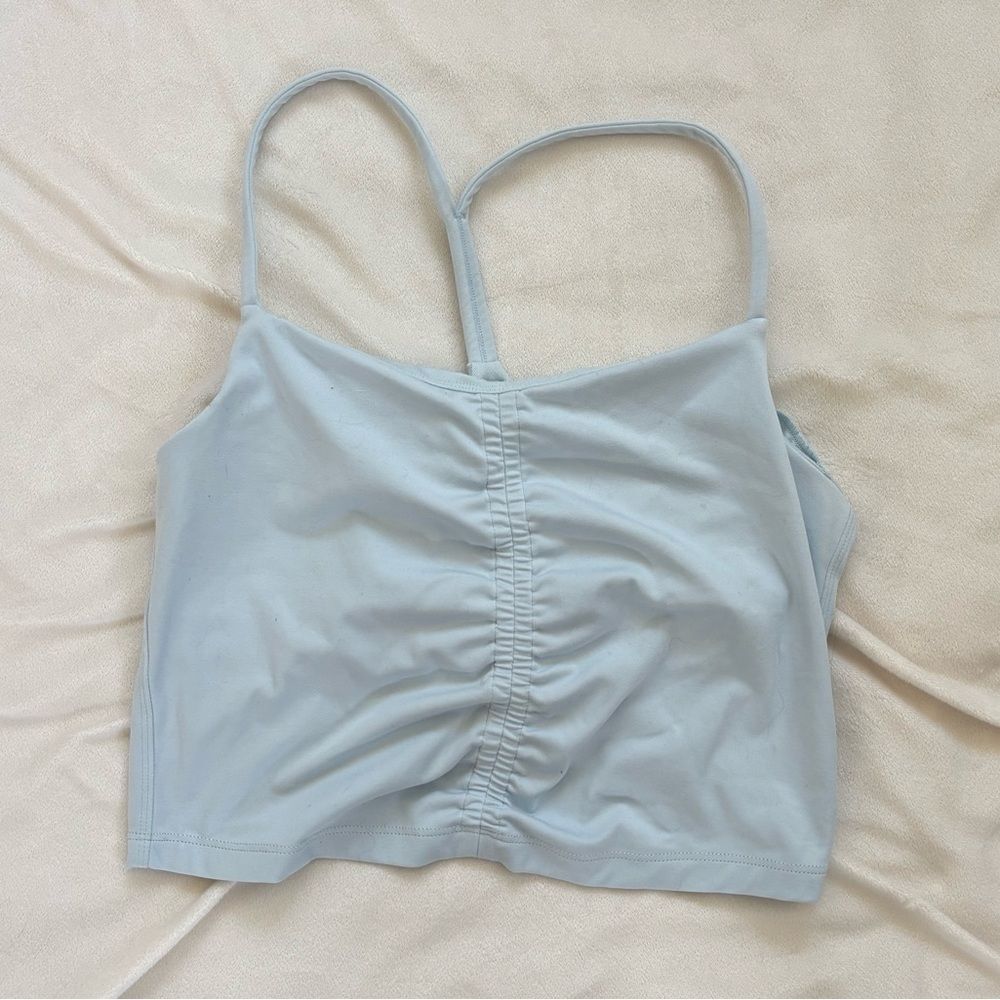 all in motion Pale Blue Ruched Cami Crop Top